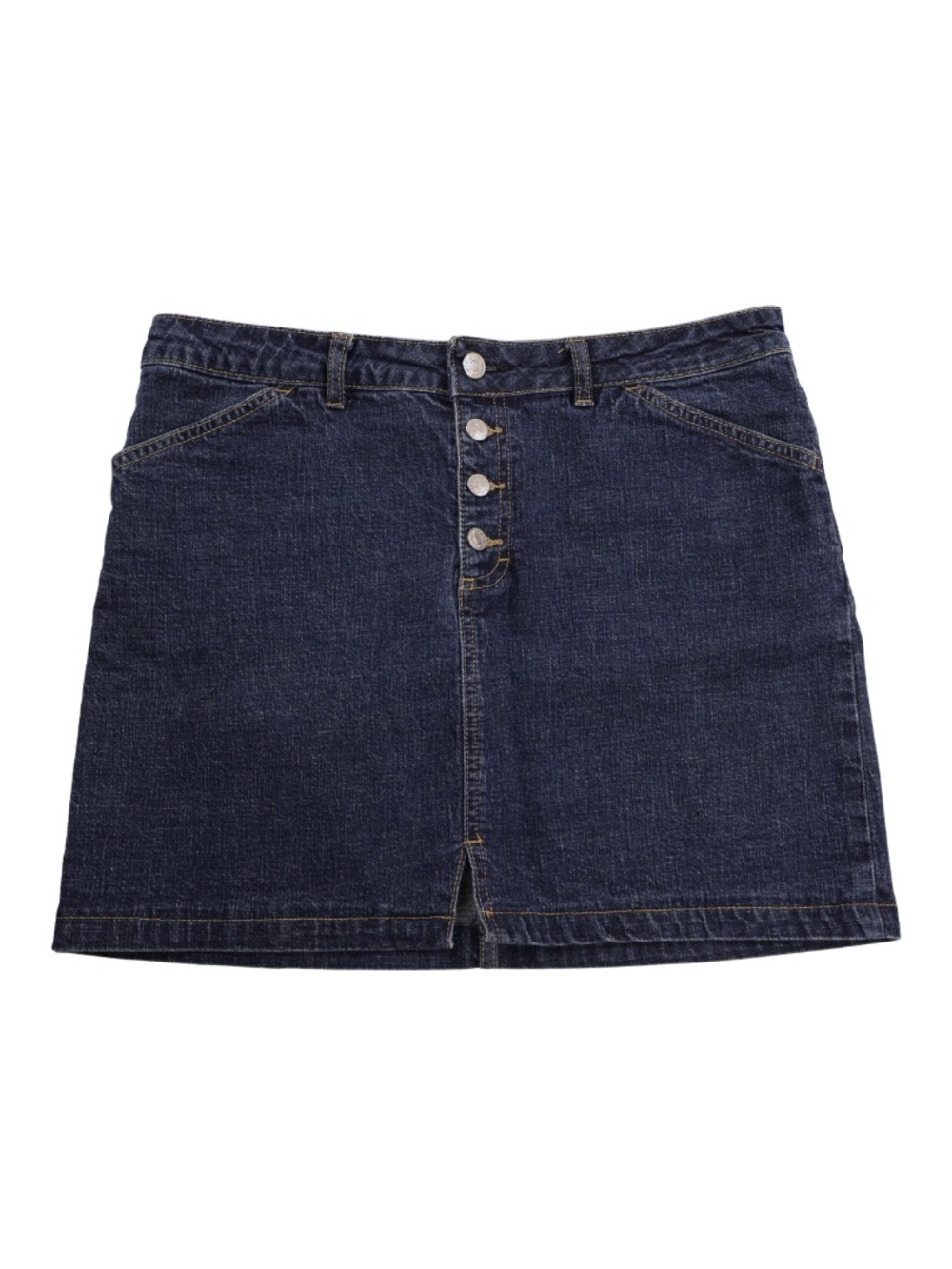 Tommy Hilfiger Jeans Dark Wash Button Front Denim Mini Skirt Size 10